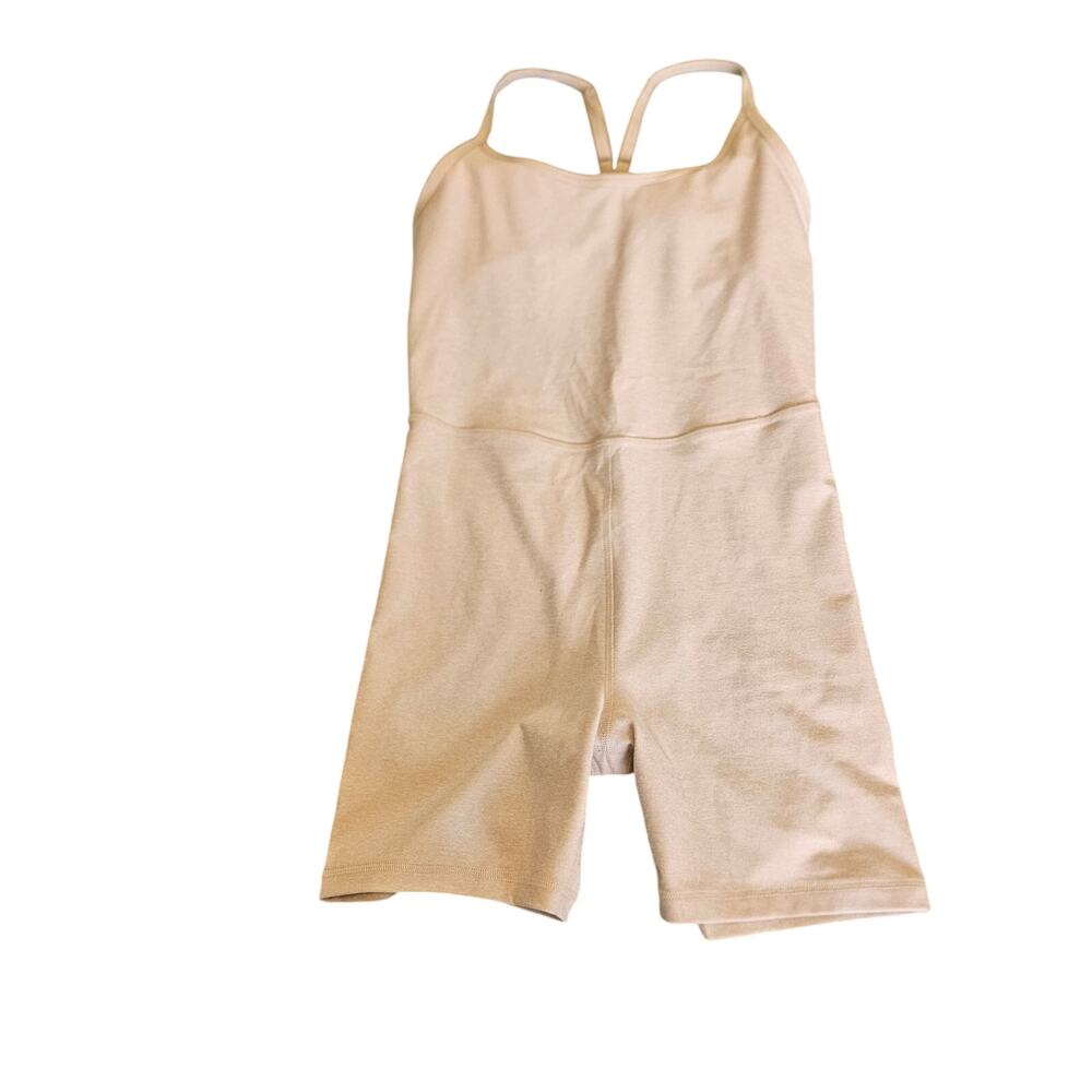 Old Navy Active Cloud+ Go-Dry Romper S Petite Beige Biker Short Unitard